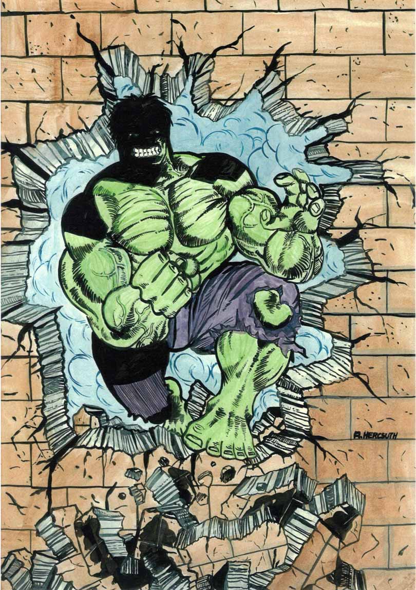 Hulk-Zeichnung von Attila Hercsuth
