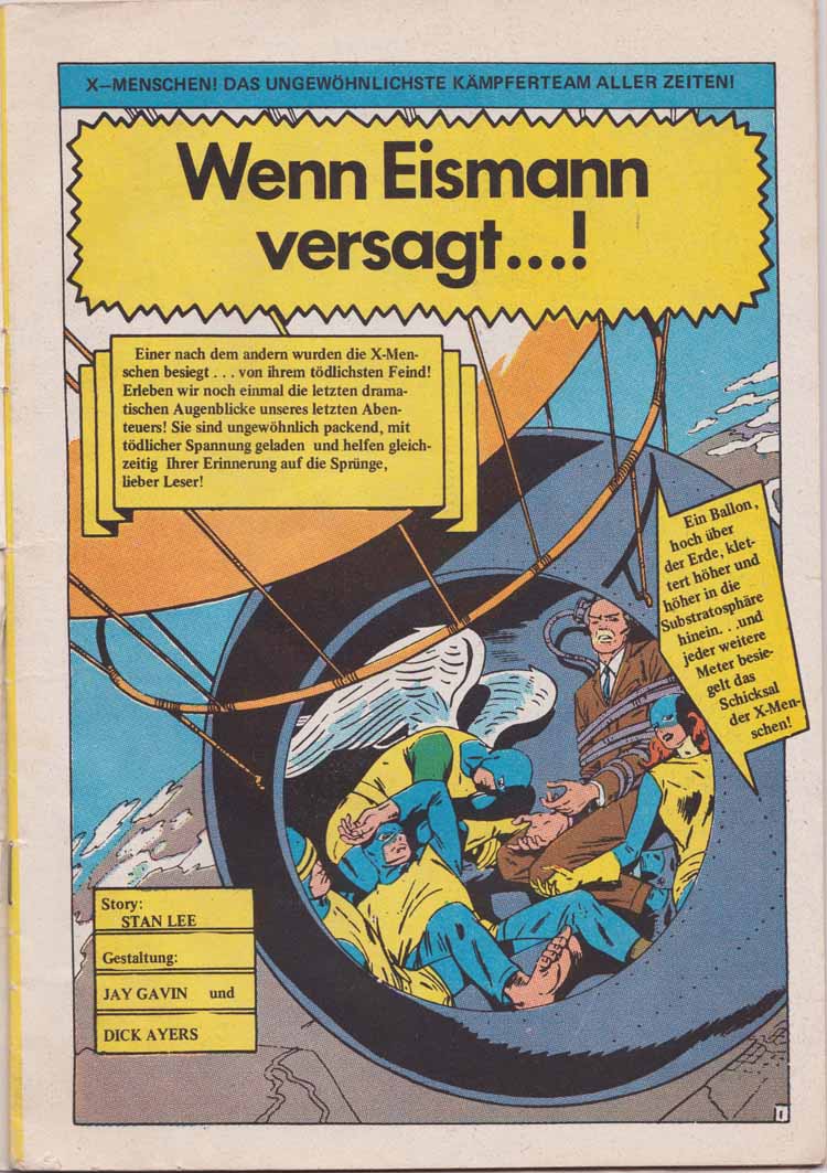 HIT-Comics X-Männer, X-Menschen Splash Page